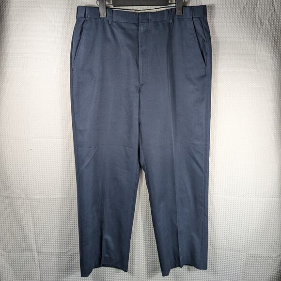 Norm Thompson 36x31 Navy Blue Microfiber Pants Men’s USA Classic Dress Slacks - Picture 1 of 4
